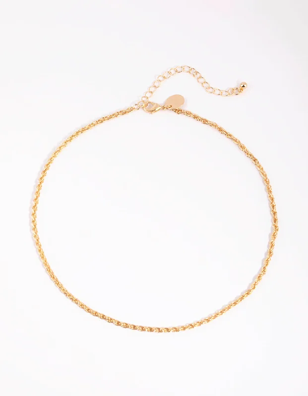 Gold Rope Chain Necklace