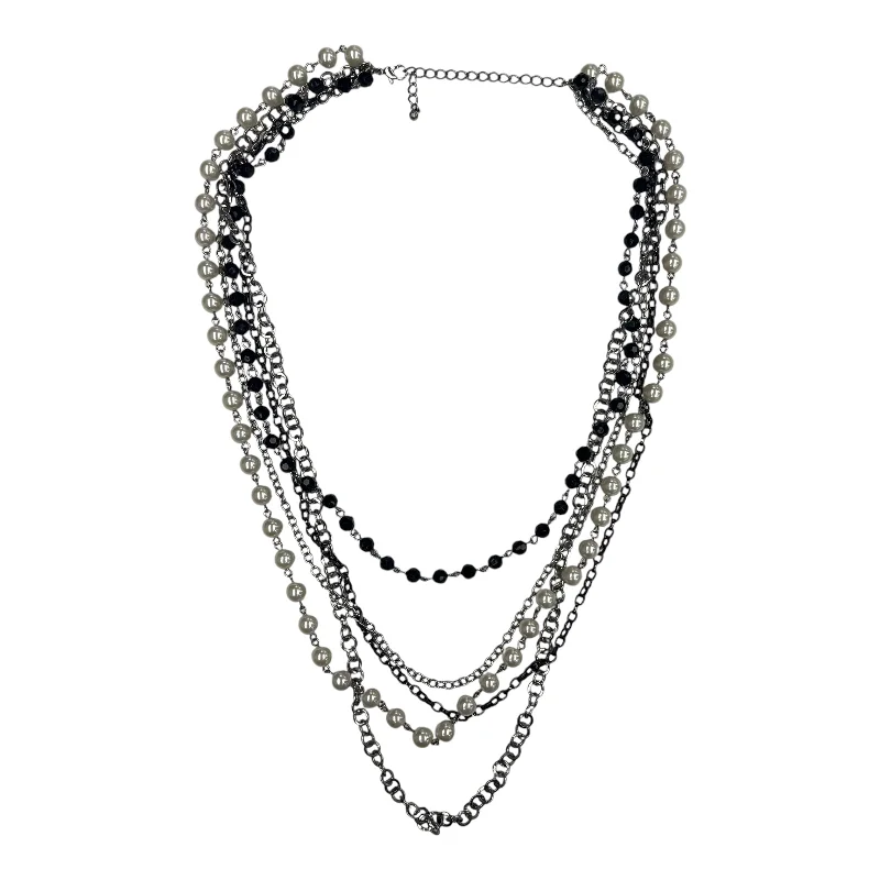 Necklace Layered By Cmf In Black & Silver