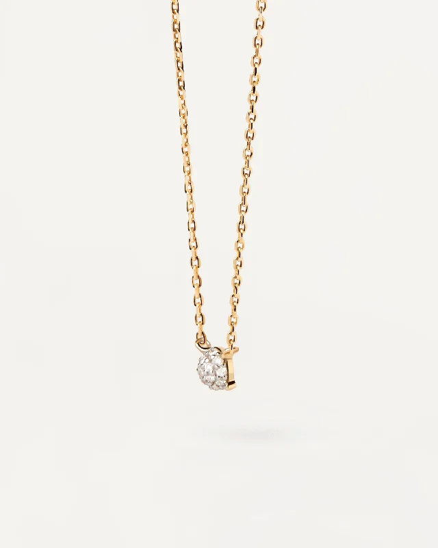 Diamonds and gold Dona solitary necklace