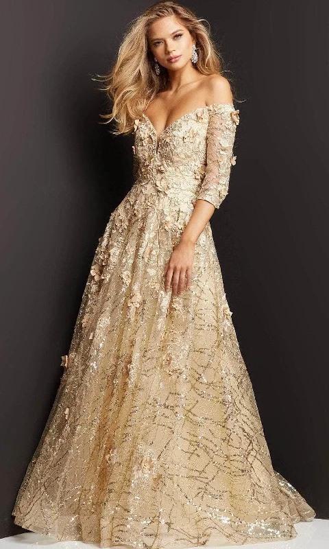 Jovani 06636 - Quarter Sleeve Mother of the Bride Gown