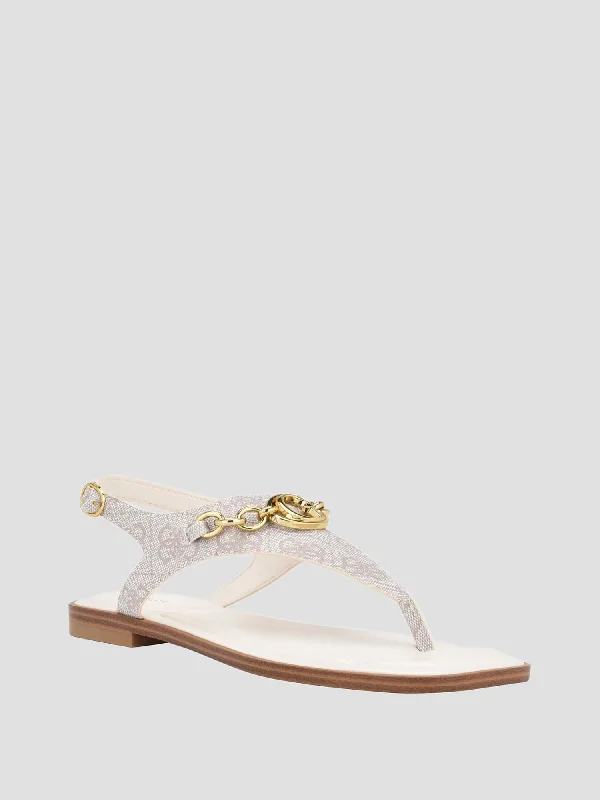 Ivory Rissy Logo Sandals