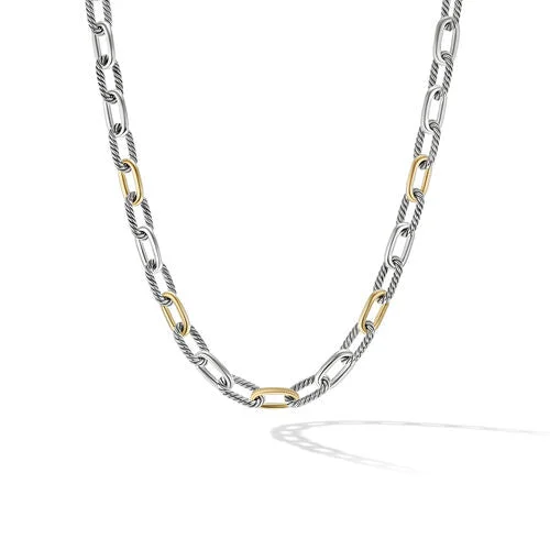 DY Madison Chain Necklace in Sterling Silver with 18K Yellow Gold