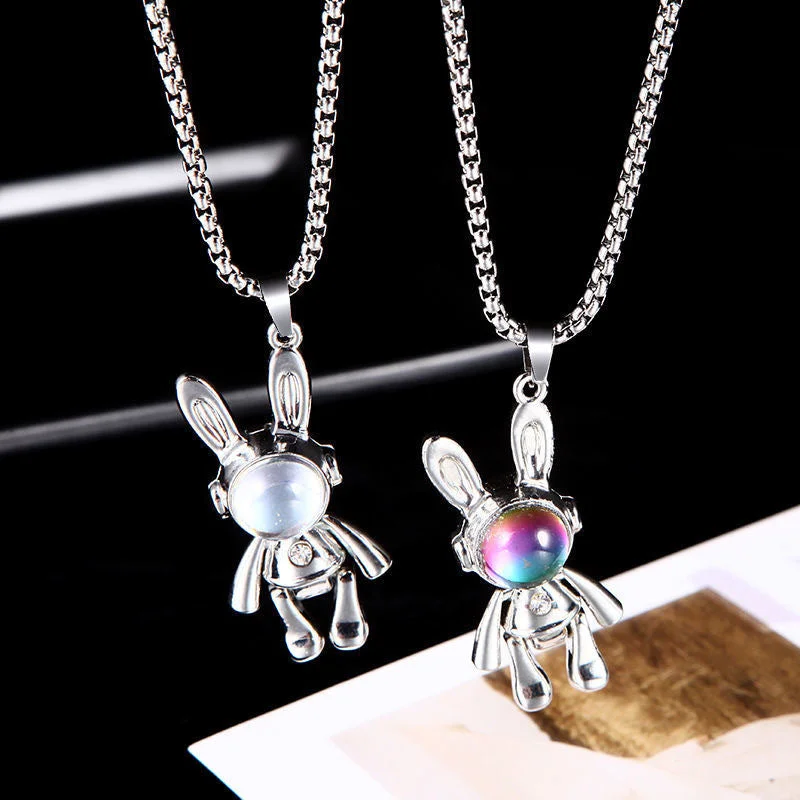 Wholesale Stainless Steel Mechanical Rabbit Creative Necklace