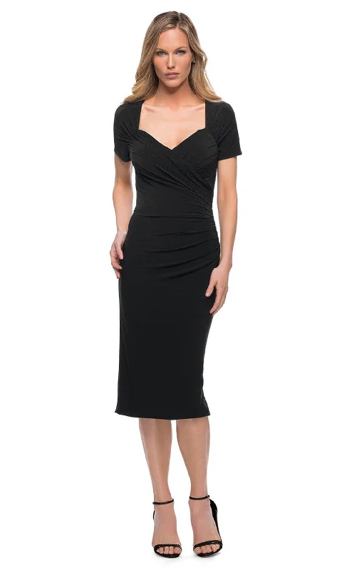 La Femme - 29510 Ruched Knee-Length Dress