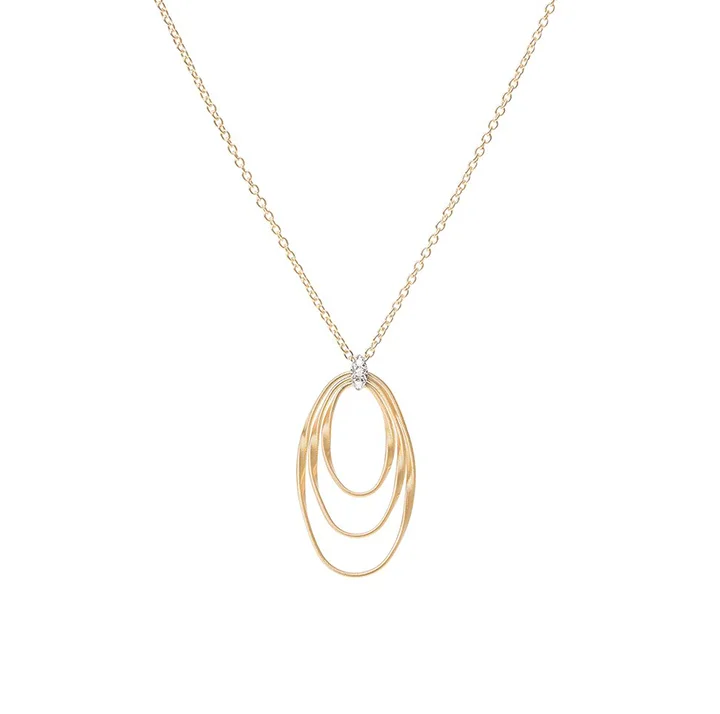 Marco Bicego Marrakech Onde Mixed Metals Open Oval Diamond Pendant