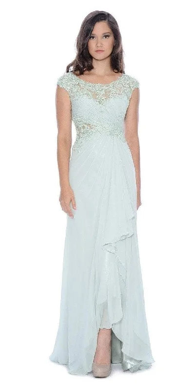 Decode 1.8 - 182896 Embellished Cap Sleeve Bateau Neck Dress - 3 pcs Sage in size 4, 6 and 14 Available