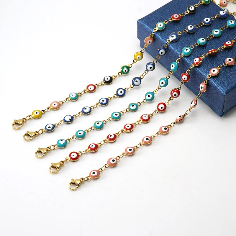 Wholesale 18K Stainless Steel Bohemian Color Block Necklace OLY-NE-ZY003