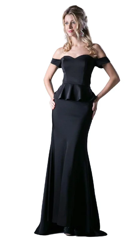 Cinderella Divine - CF134 Off Shoulder Peplum Trumpet Gown