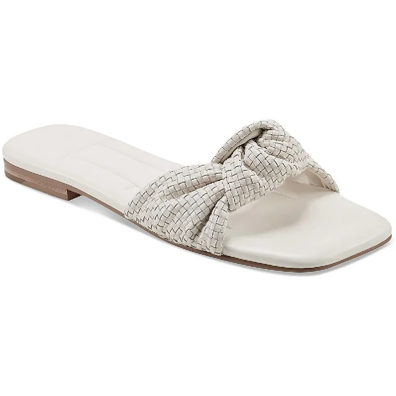 Marc Fisher LTD Womens Marlon Leather Woven Slide Sandals