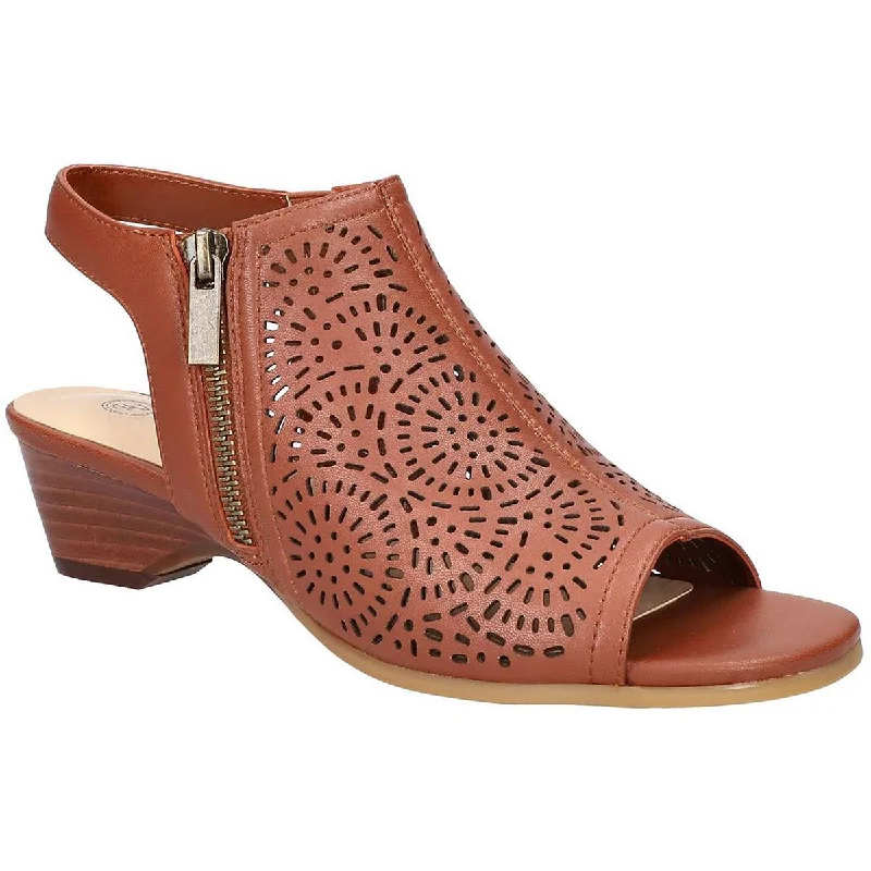 Bella Vita Womens Amiyah Leather Perforated Wedge Sandals