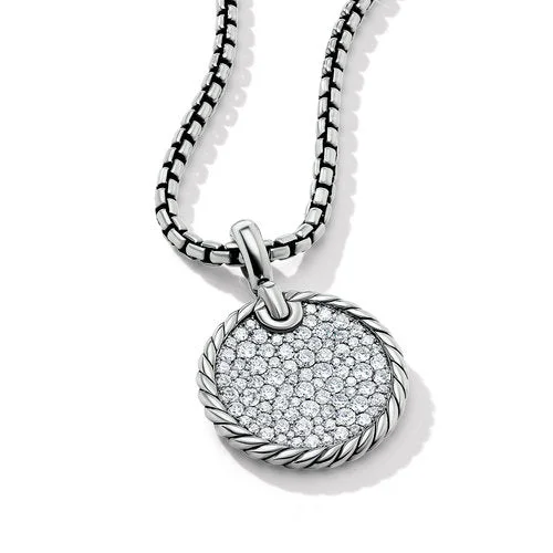 DY Elements Disc Pendant with Pavé Diamonds