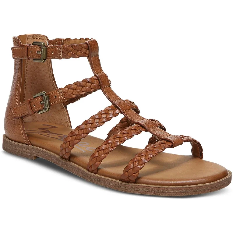 Zodiac Womens Camelia Braided Faux Leather Gladiator Sandals