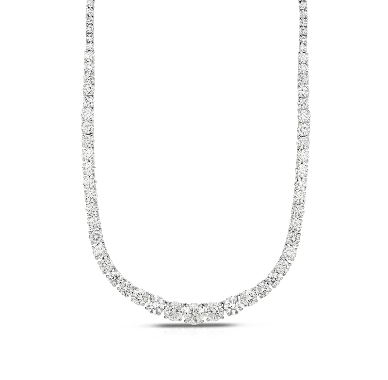 Sabel Collection 18K White Gold Round Diamond Graduated Necklace