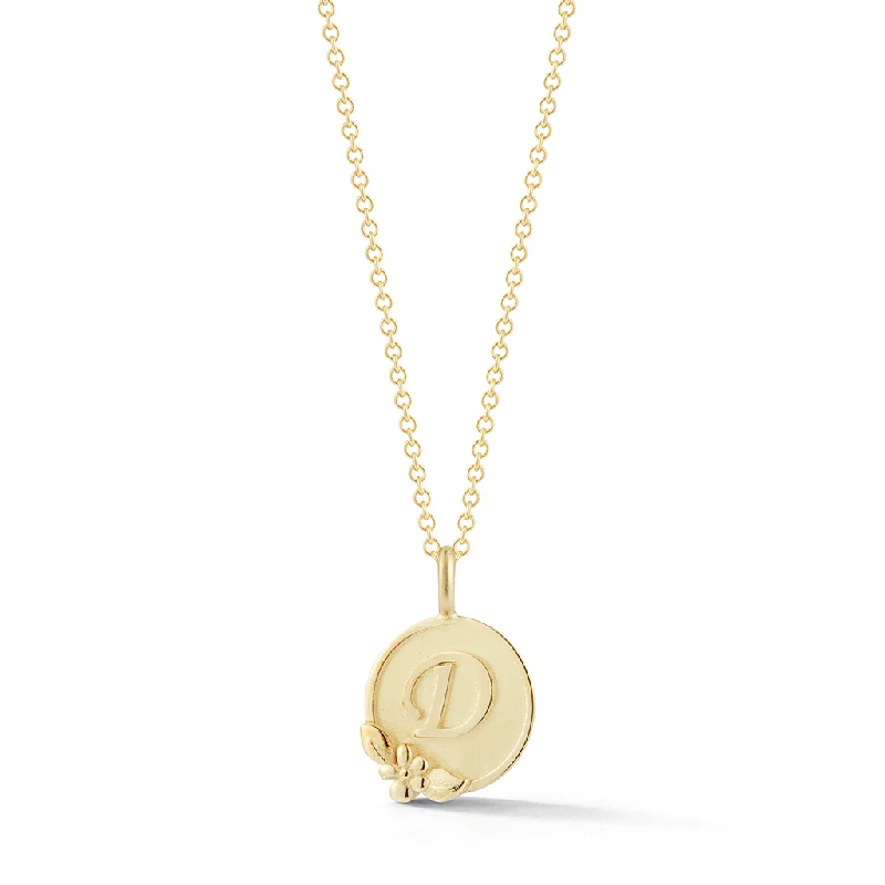 Yellow Gold D Initial Pendant