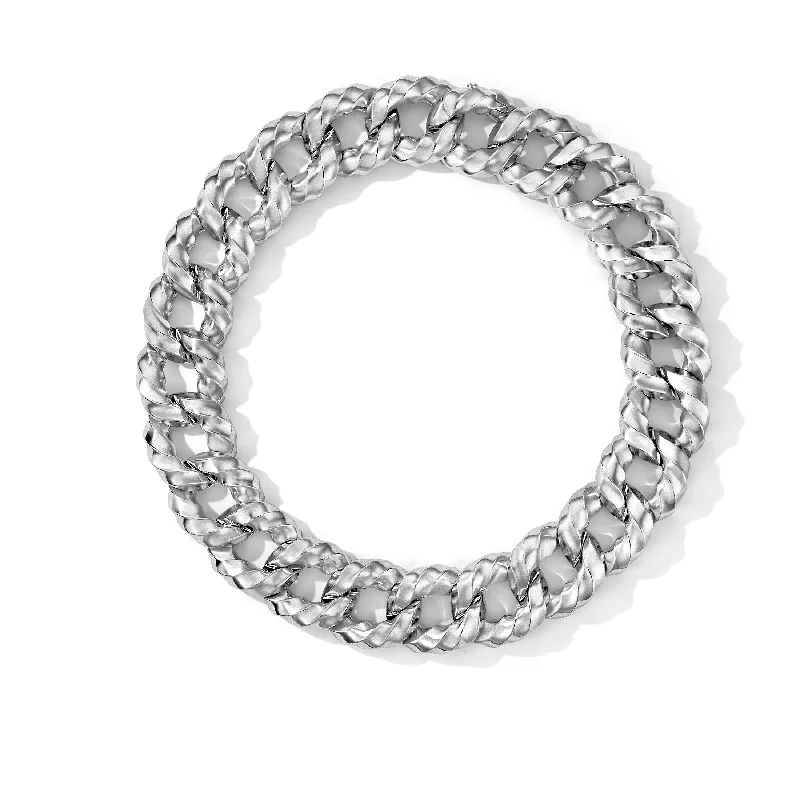 Cable Edge Curb Chain Necklace in Silver