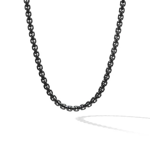 Box Chain Necklace in Stainless Steel and Sterling Silver, 22"