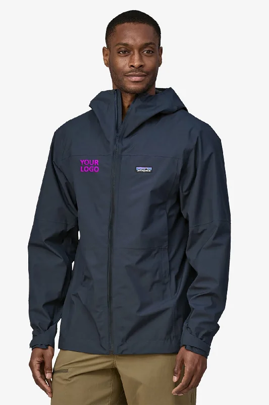 Patagonia Boulder Fork Custom Rain Jackets, Smolder Blue