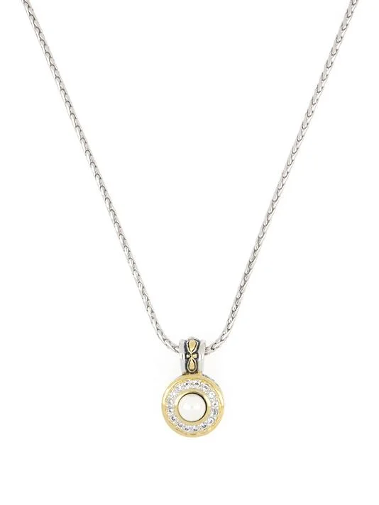 Pérola Pavé & White Seashell Pearl Pendant with Chain