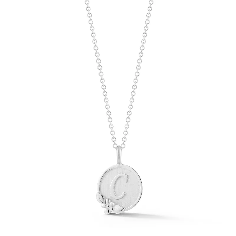 White Gold C Initial Pendant