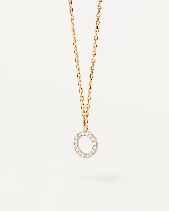 GRID Diamonds and gold circle necklace