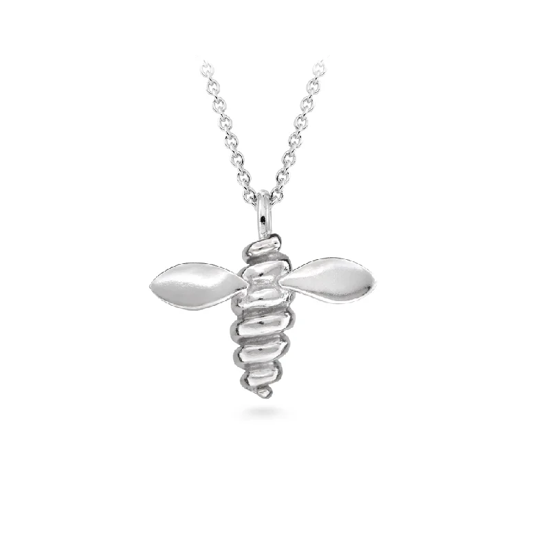 Bee White Gold Pendant- Small