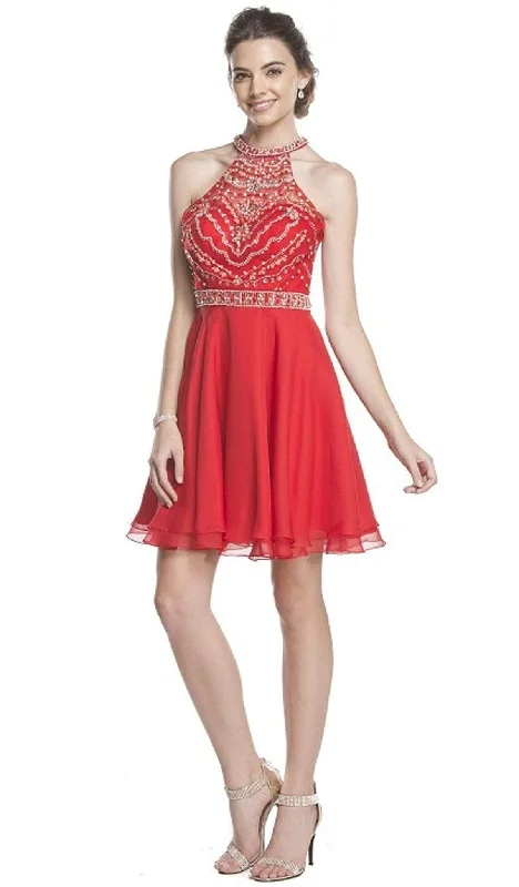 Aspeed Design S1601 - Ornate Halter Homecoming Dress