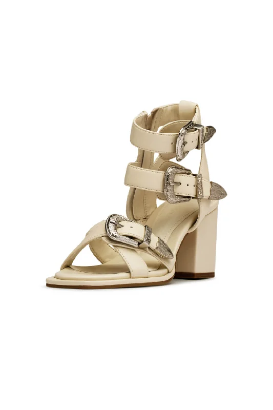 D'Amelio Footwear Imella Heel Sandals for Women in Ivory | 3015-CHALK