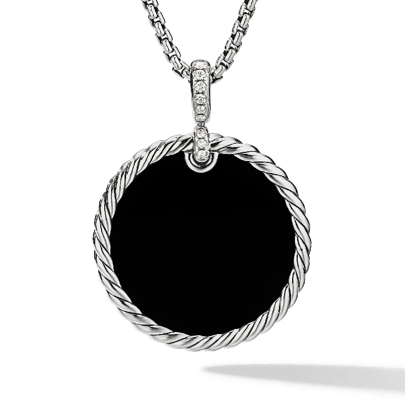 DY Elements® Disc Pendant with Pavé Diamonds, 32mm