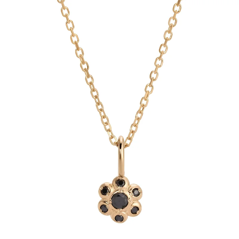 Black Diamond Flower Necklace