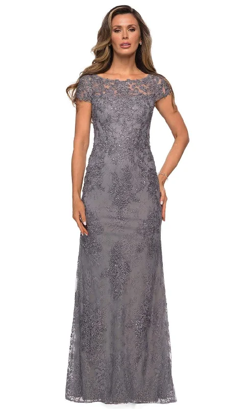 La Femme - 27856 Lace Bateau Mother of the Bride Sheath Dress