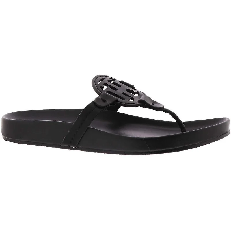 Tommy Hilfiger Womens Relina Faux Leather Thong Sandals