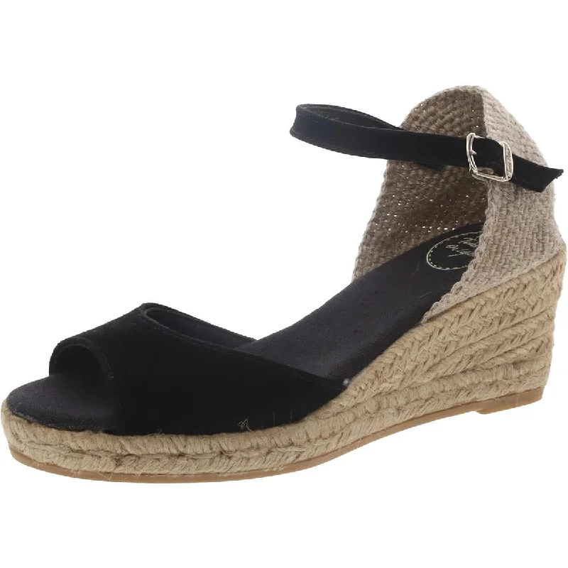 Toni Pons Womens Suede Ankle Strap Wedge Sandals