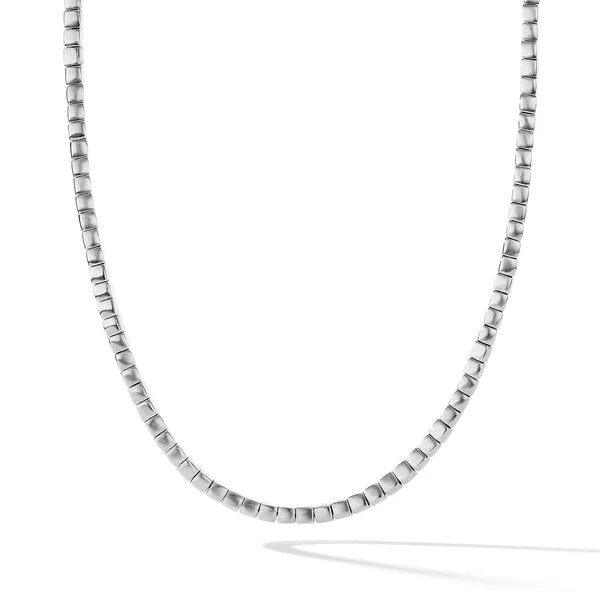 Spiritual Beads Cushion Necklace in Sterling Silver, 22"