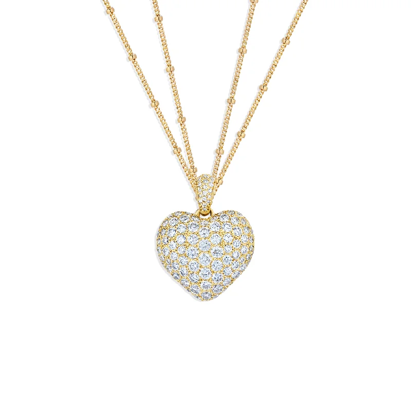 Sabel Collection Yellow Gold Heart Diamond Necklace