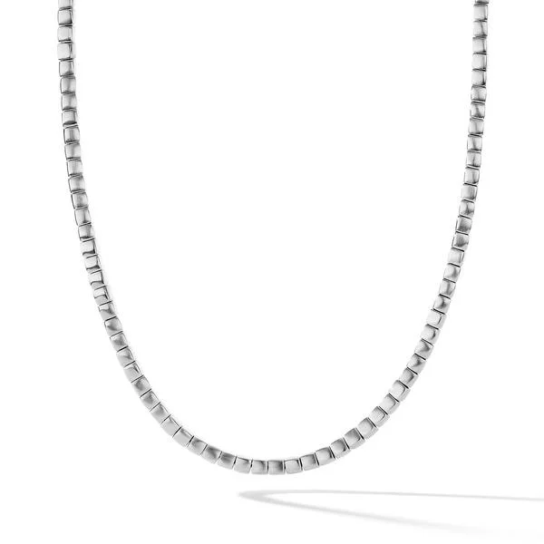 Spiritual Beads Cushion Necklace in Sterling Silver, 24"