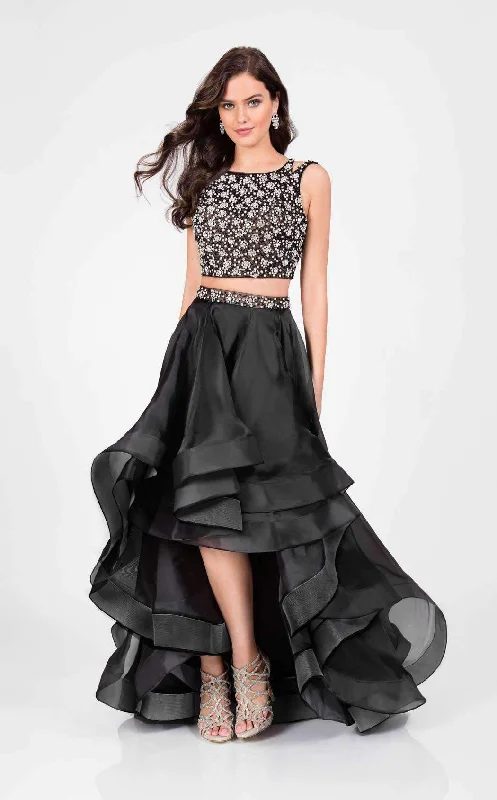 Terani Couture - 1711P2692 Two Piece Embellished High Low A-line Dress