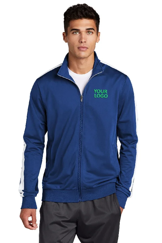 Sport-Tek Tricot Track Branded Jackets, True Royal/ White