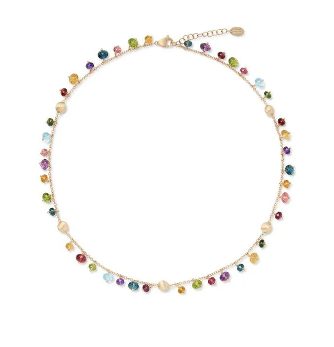 Marco Bicego Africa Yellow Gold Roundel and Multi-Stone Necklace