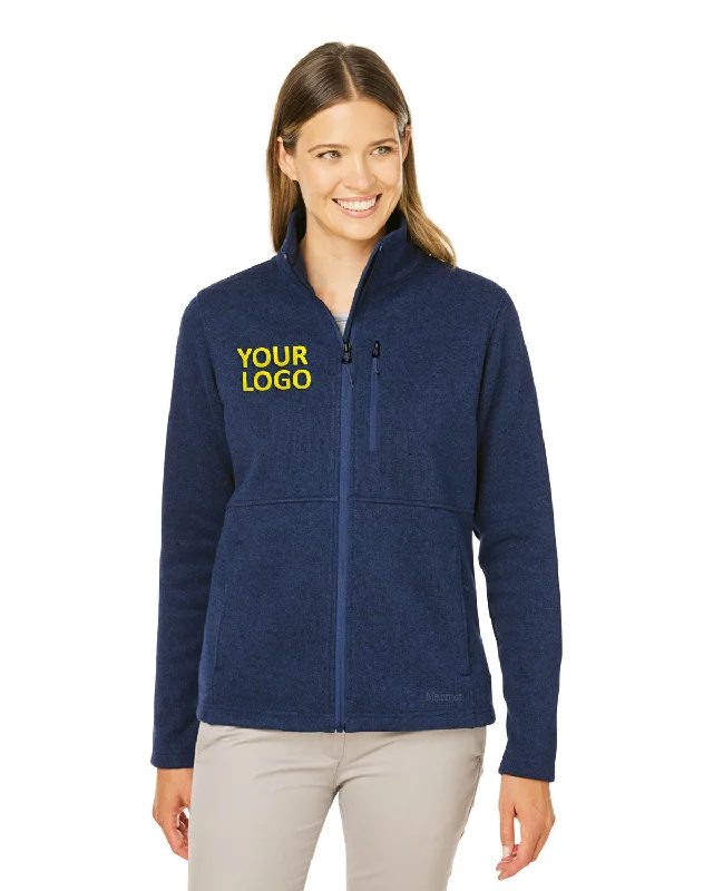 Marmot Ladies Dropline Sweater Fleece Jackets, Arctic Navy