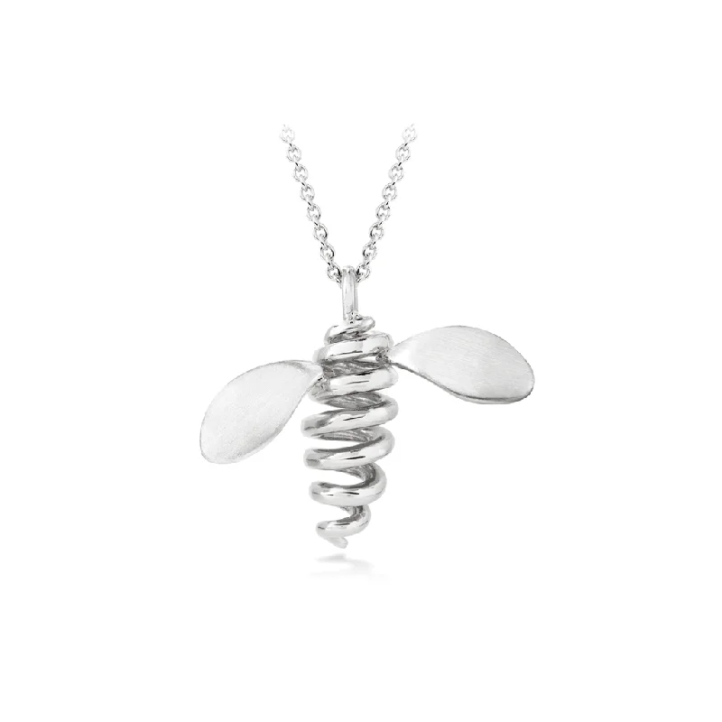 Bee Sterling Silver Pendant- Medium