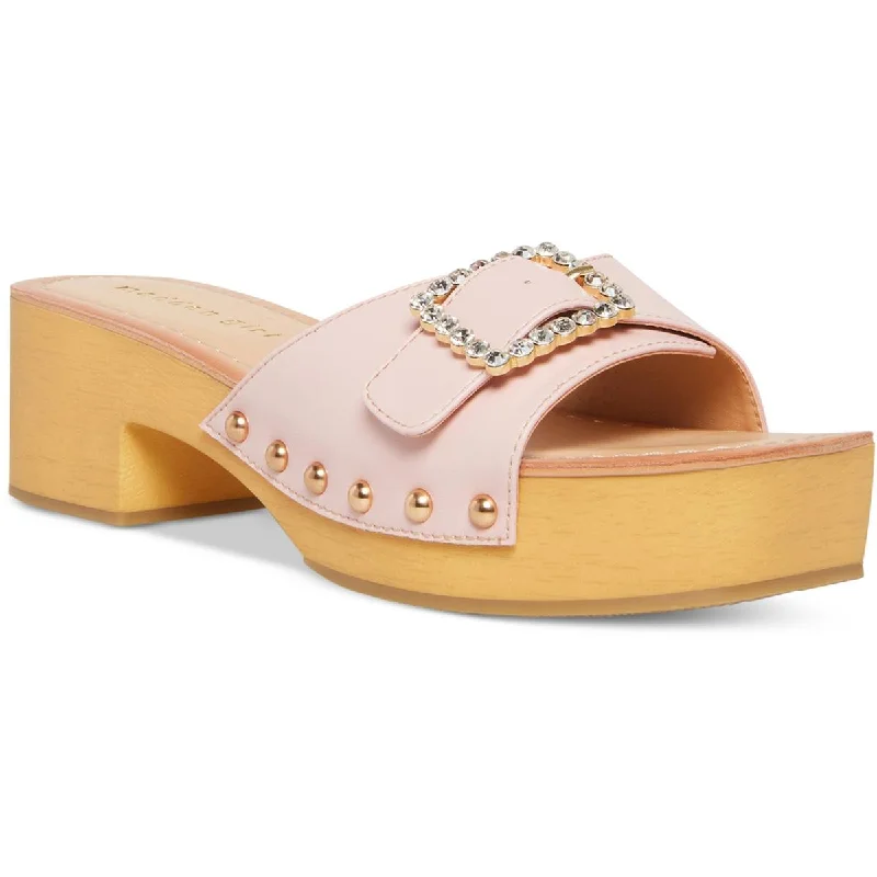 Madden Girl Womens Anikka Rhinestone Slide Sandals