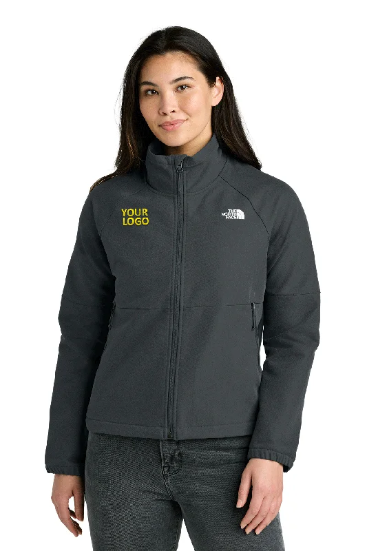 The North Face Womens Barr Lake Soft Shell Custom Jackets, Asphalt Grey Dark Heather