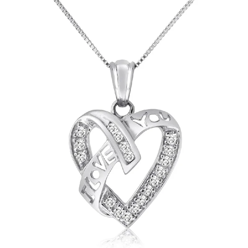 1/4ctw Diamond Heart "I Love You" Pendant