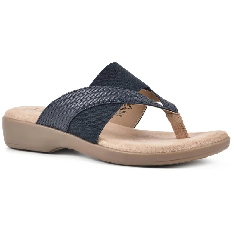 Cliffs by White Mountain Womens Bumble Cushioned Footbed Slip-On Thong Sandals