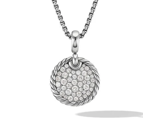 DY Elements Disc Pendant with Pavé Diamonds