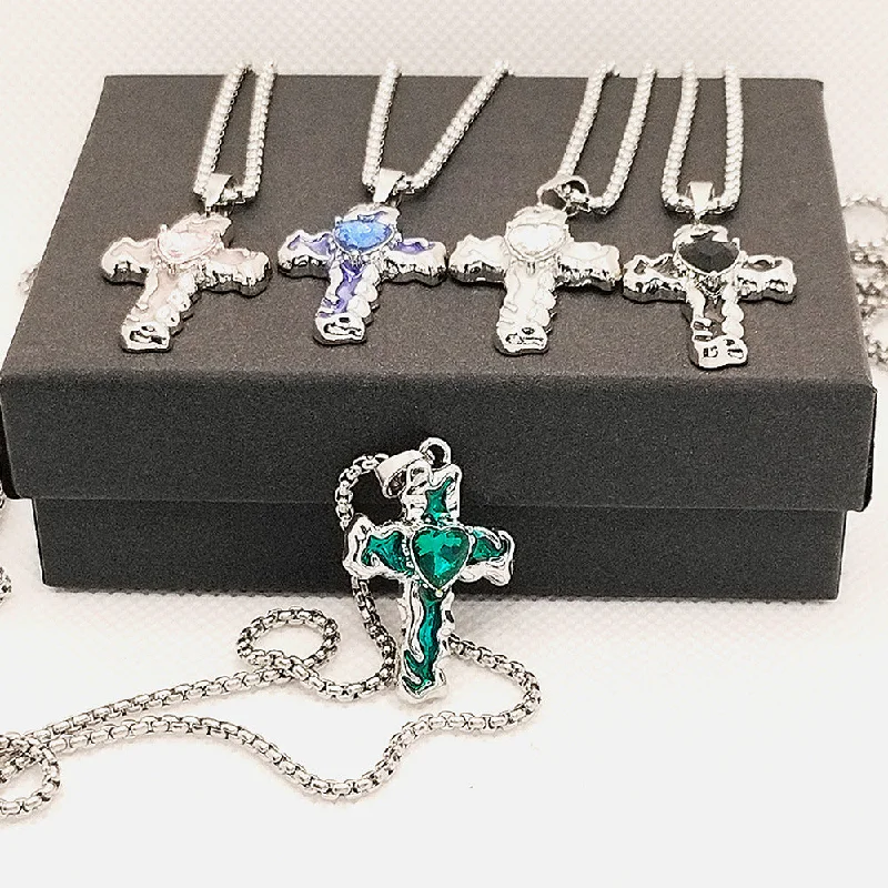 Wholesale Diamond Oil Dripping Cross Necklace