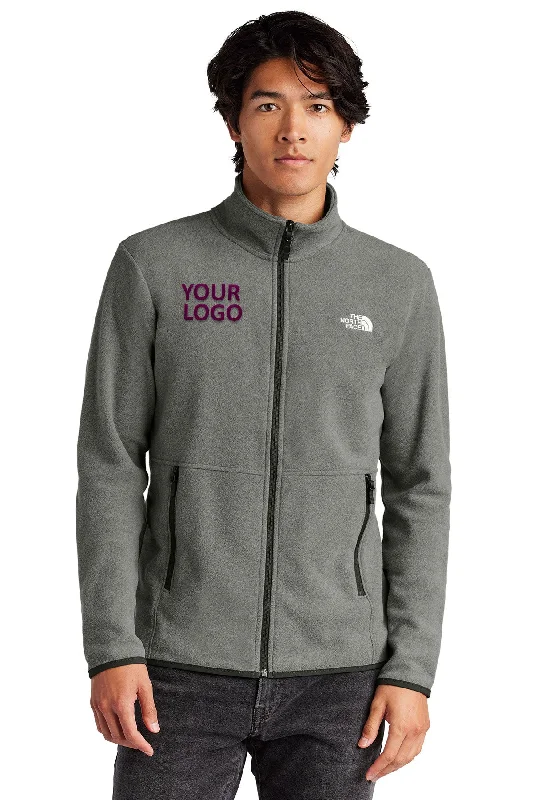 The North Face Glacier Custom Fleece Jackets, Medium Grey Heather