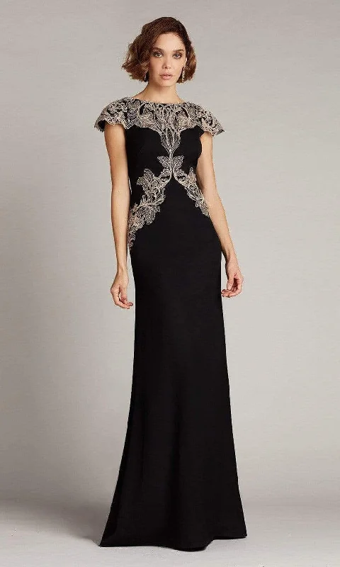 Tadashi Shoji - Cap Sleeve Formal Dress BSU21103L - 1 pc Ginseng/Black In Sizes 4 Available