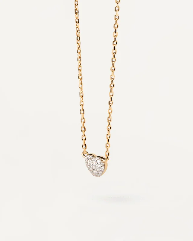 GRID 1 Diamonds And Gold Heart Solitary Necklace