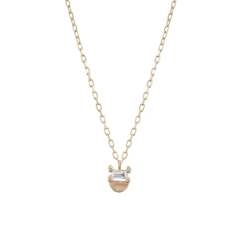 Baguette Half Moon Necklace